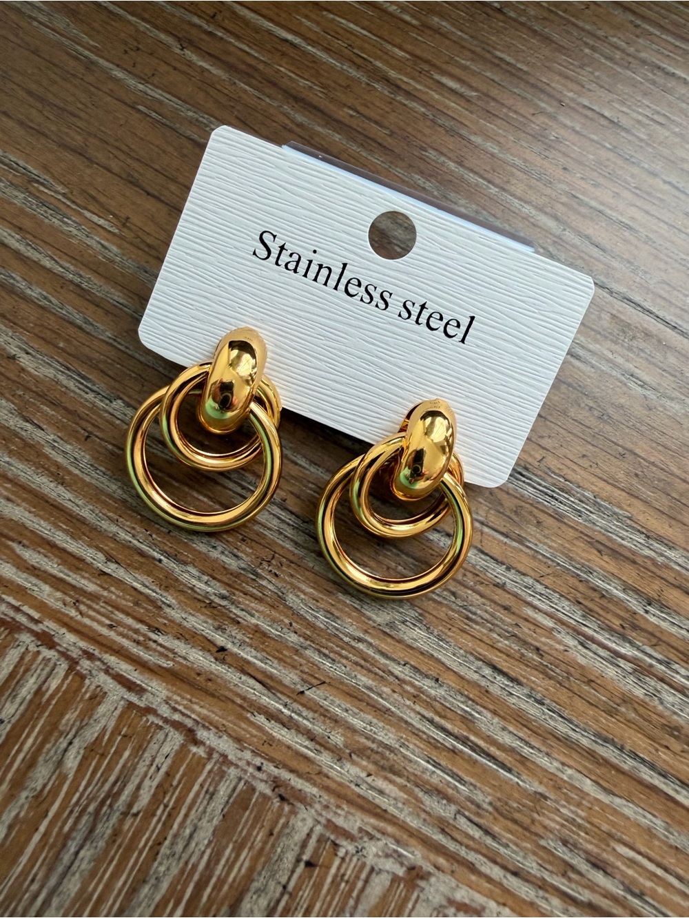Stainless steel Mini Triple Circle Earrings